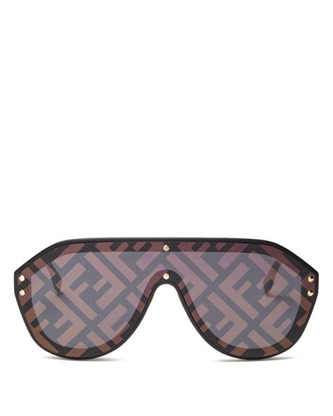 fendi unisex logo shield sunglasses|Fendi geometric sunglasses.